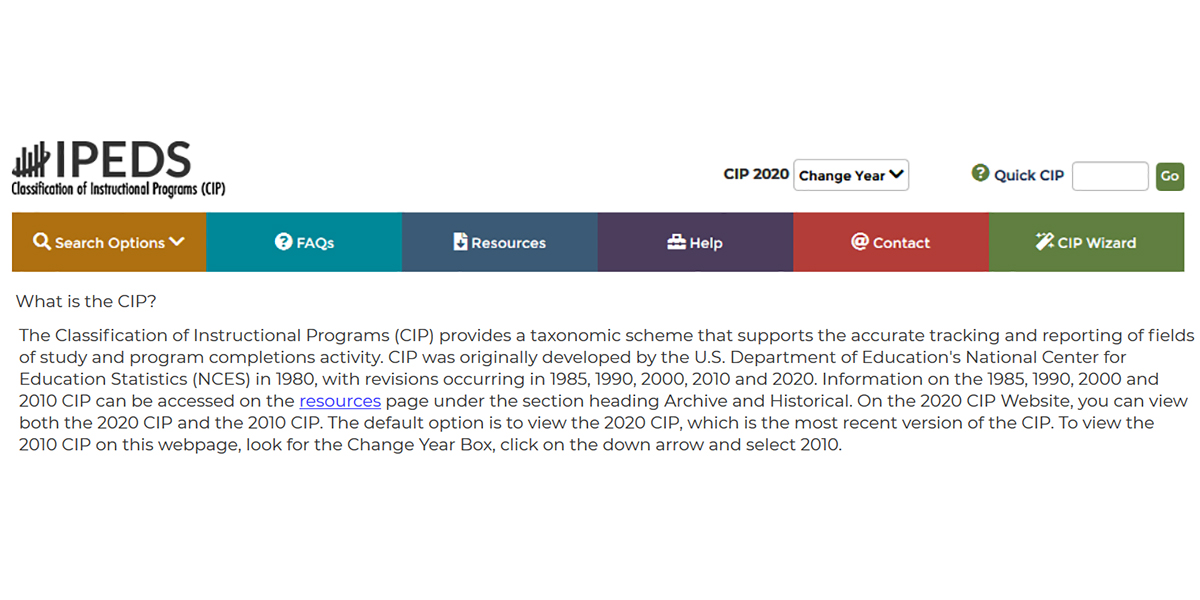 Implementation of CIP Codes in FSA Systems College Aid Services