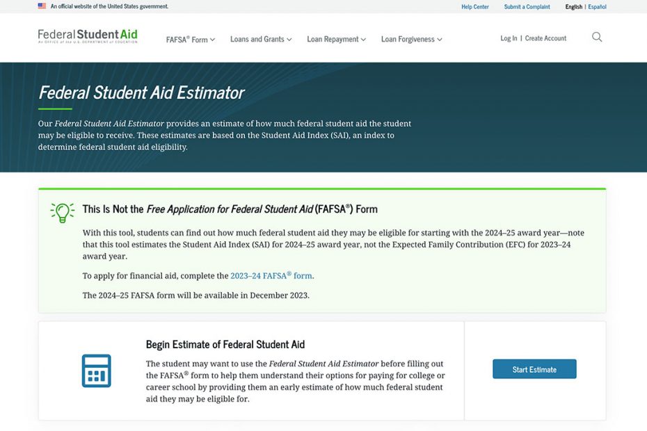 FSA Estimator Tool | College Aid Services
